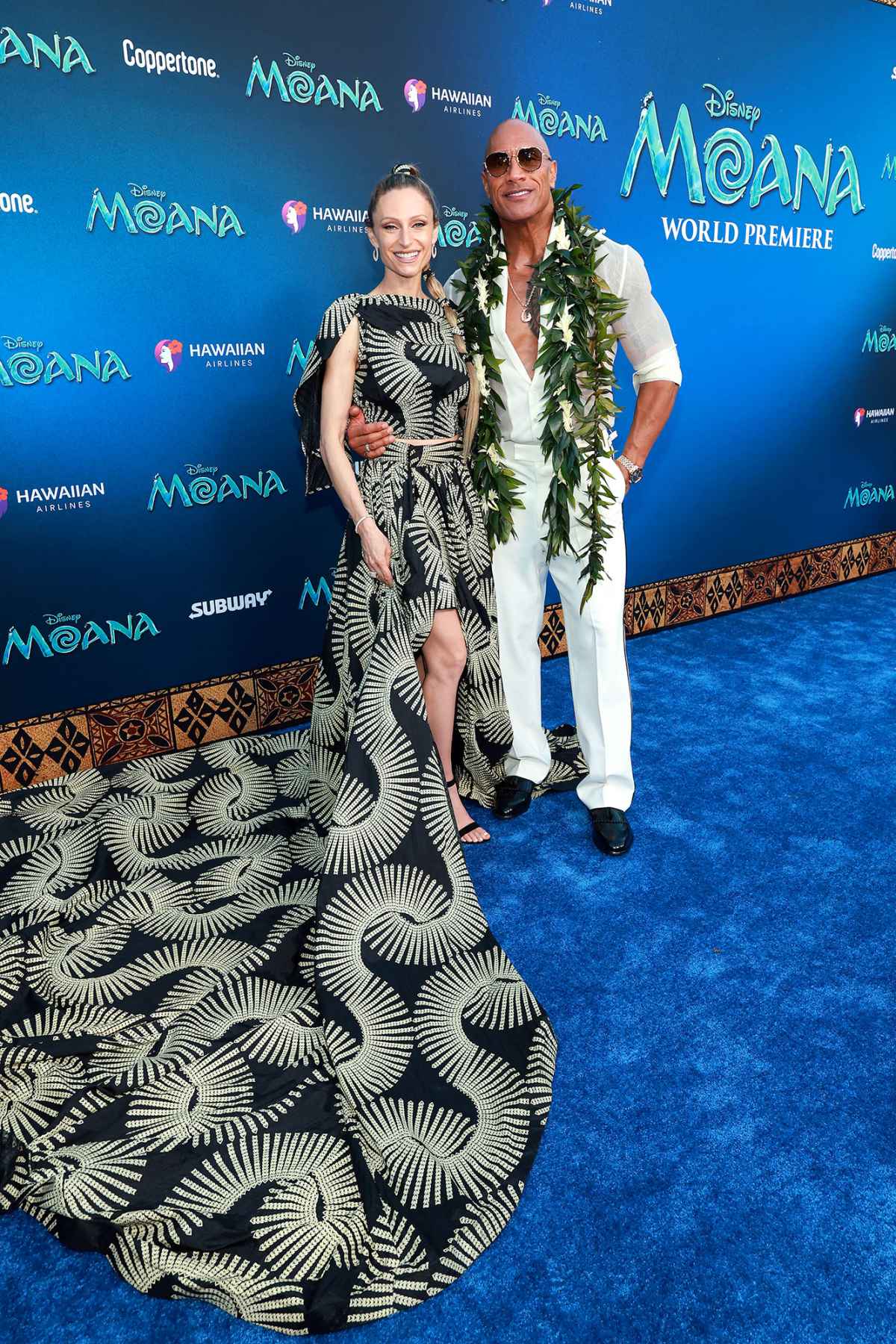 Lauren Hashian and Dwayne Johnson Moana World Premiere Hot Pics