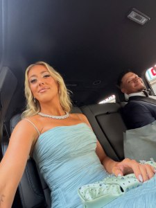 Patrick and Brittany Mahomes Match in Blue at Taylor and Travis&rsquo; Wedding