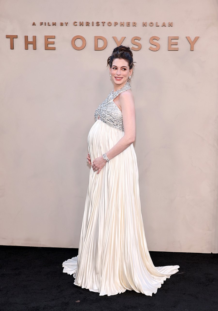 See Anne Hathaway Baby Bump Ahead of 3rd Child Odyssey Premiere