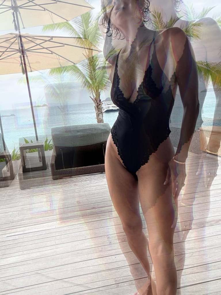 Halle Berry Shows Off Her Bikini Body in Cheeky Lace Swimwear on Vacation