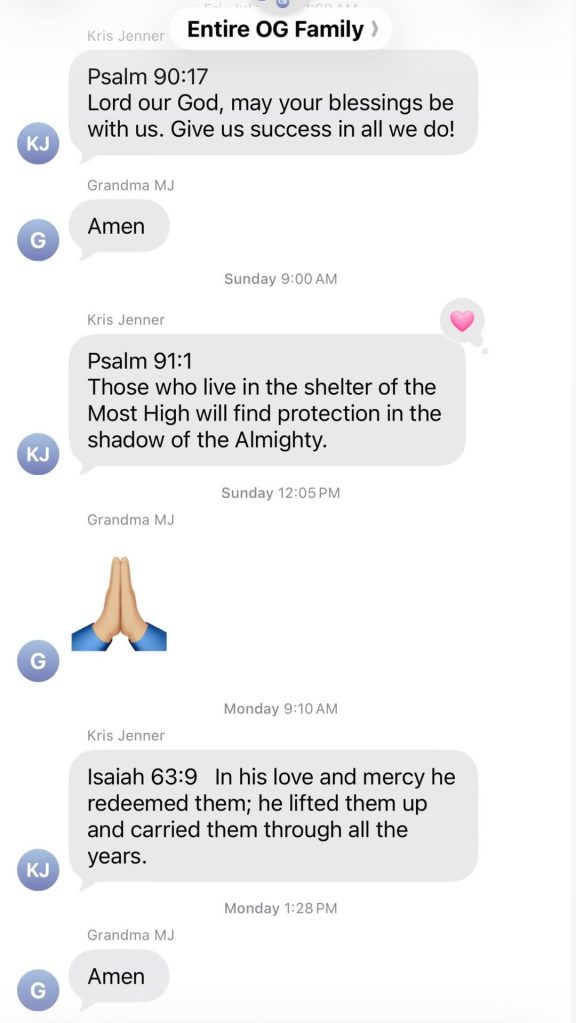Kim Kardashian Seemingly Shares Final Texts From Late Grandmother MJ