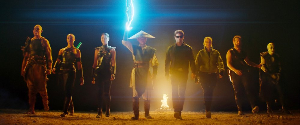 CJ Bloomfield, Tati Gabrielle, Adeline Rudolph, Tadanobu Asano, Karl Urban, Jessica McNamee, Josh Lawson, Damon Herriman in Mortal Kombat II