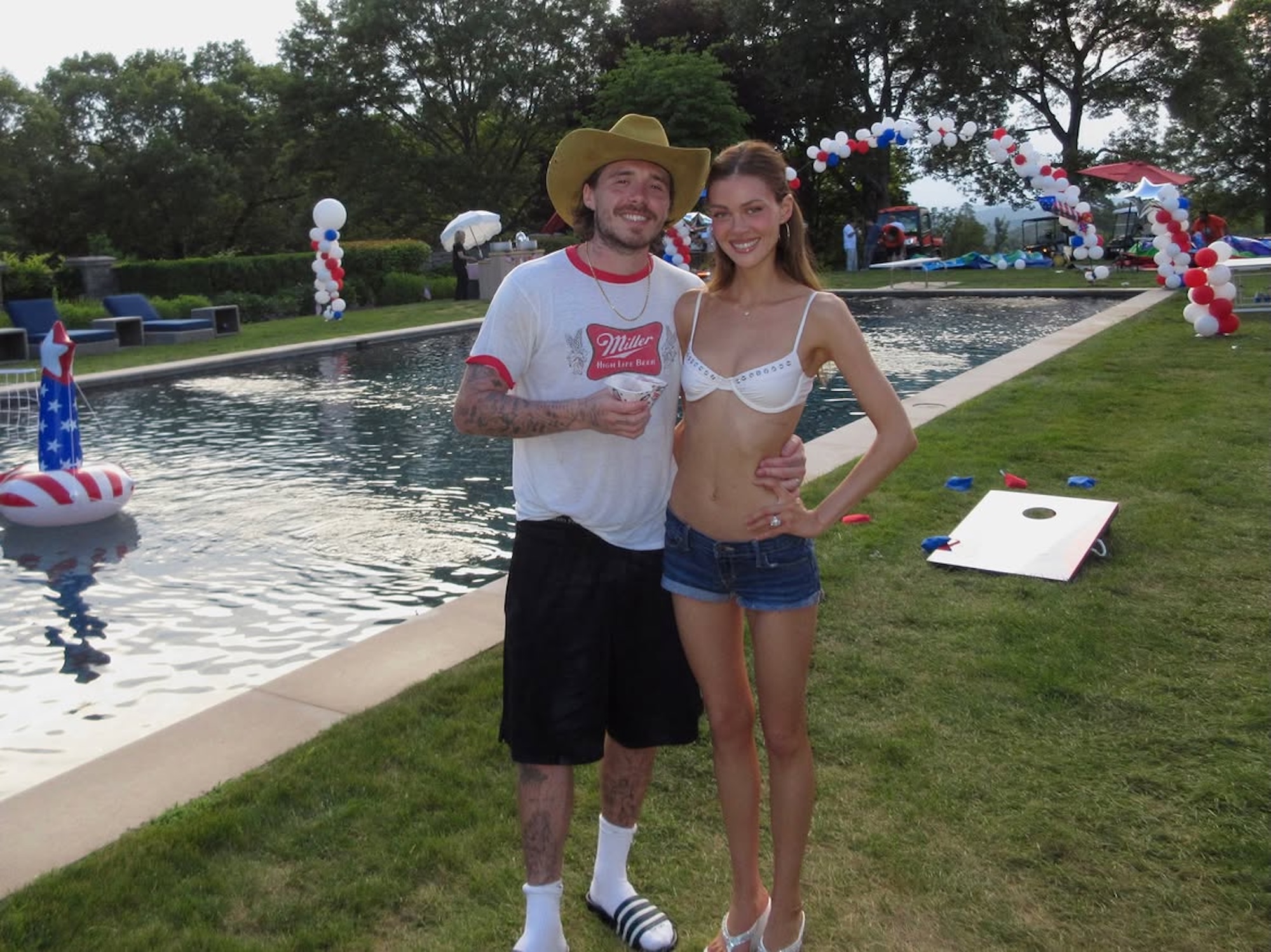 Nicola Peltz Beckham Shows Off Bikini Body With Brooklyn at Pool Party
