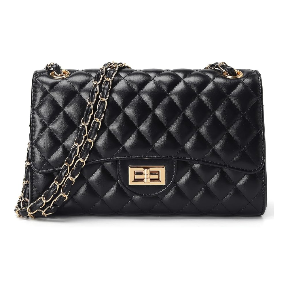 Diuy Quilted Leather Crossbody Bag