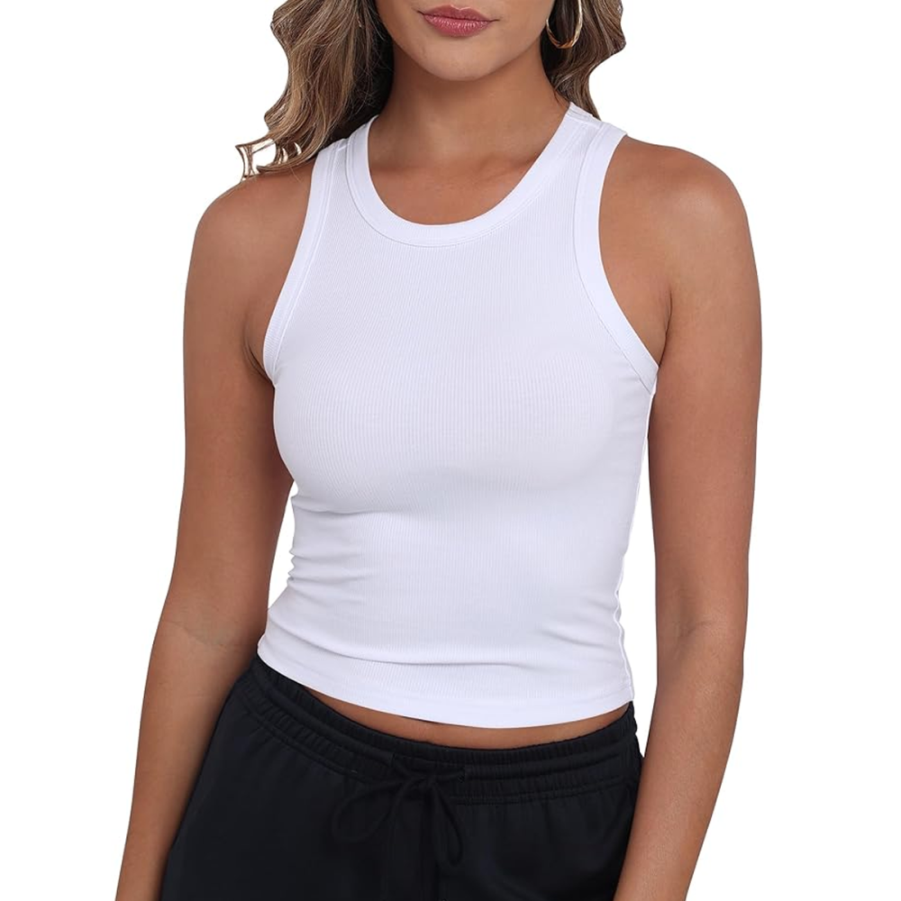 Gembera Racerback Ribbed Knit Tank Top