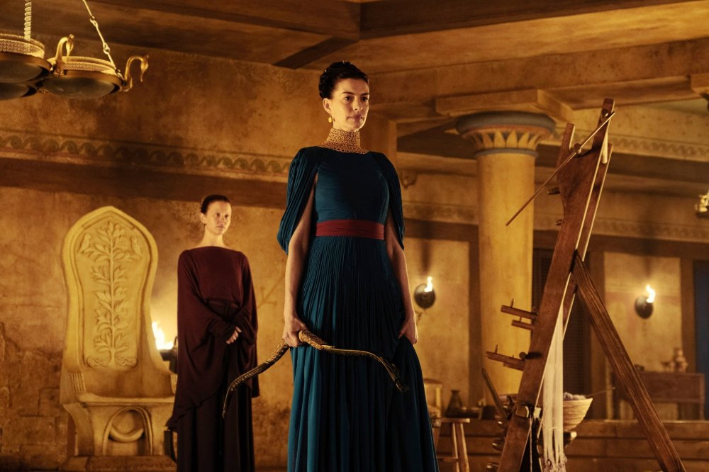 Mia Goth and Anne Hathaway in The Odyssey