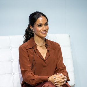 Meghan, Duchess of Sussex, during a forum about digital responsibility at EAN University during a visit around Colombia on August 15, 2024 in Bogota, Colombia.