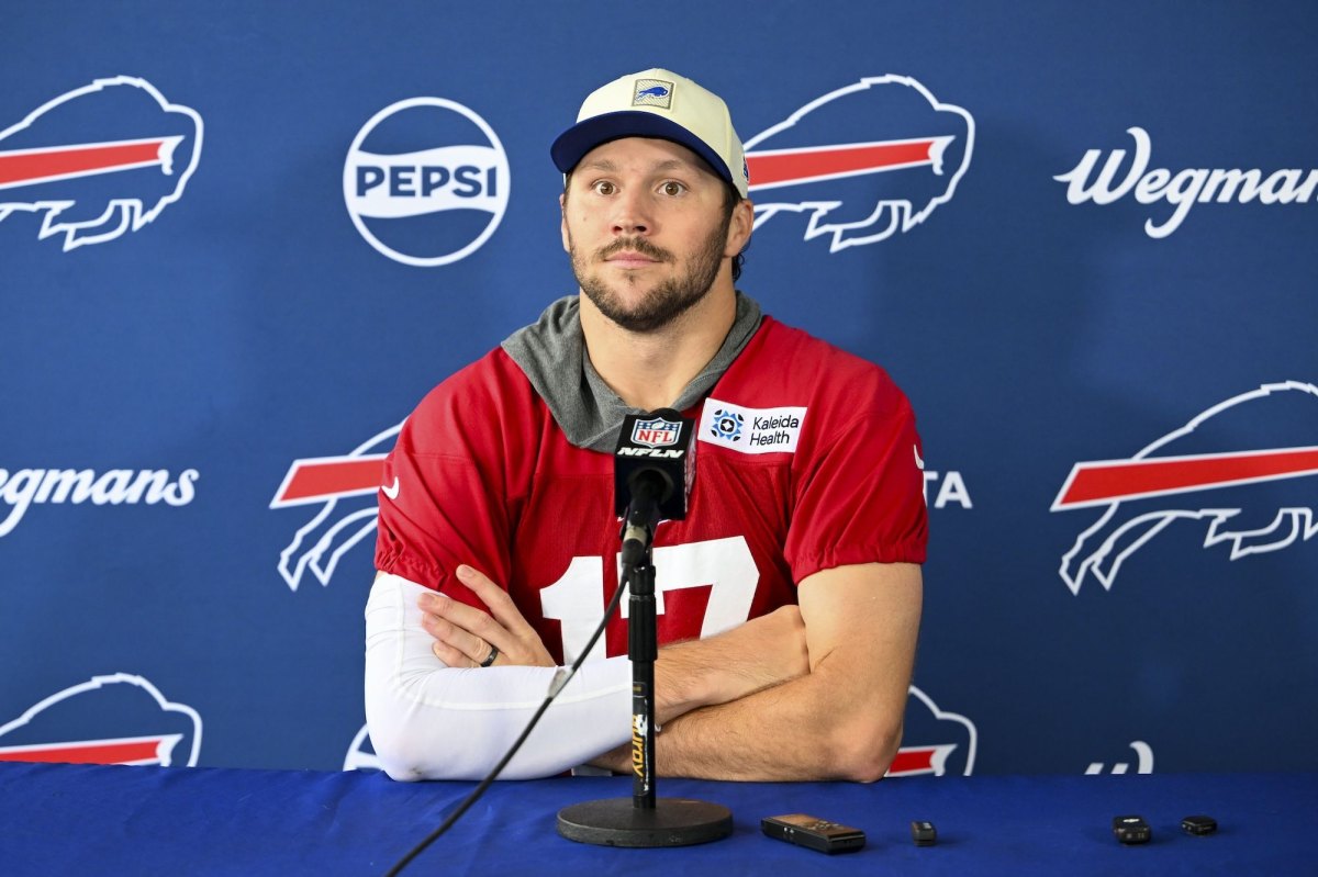 GettyImages-2287510237 Bills Quarterback Josh Allen Breaks Silence on Defensive Tackle Ed Olivers Toddler Sons Death
