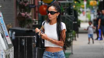 Zoe Kravitz is seen on August 22, 2026 in New York City.