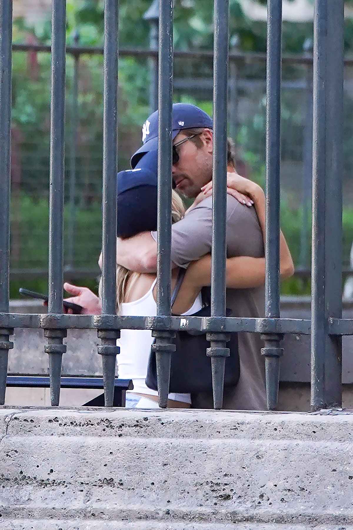 Glen Powell and Michelle Randolph Kiss PDA