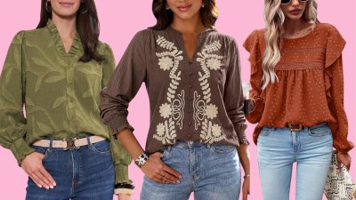 green, brown and orange blouses