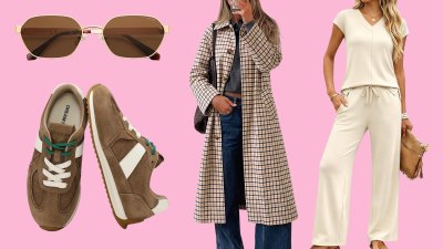 Sunglasses, shoes, trench coat and matching set