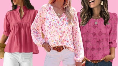 three pink blouses