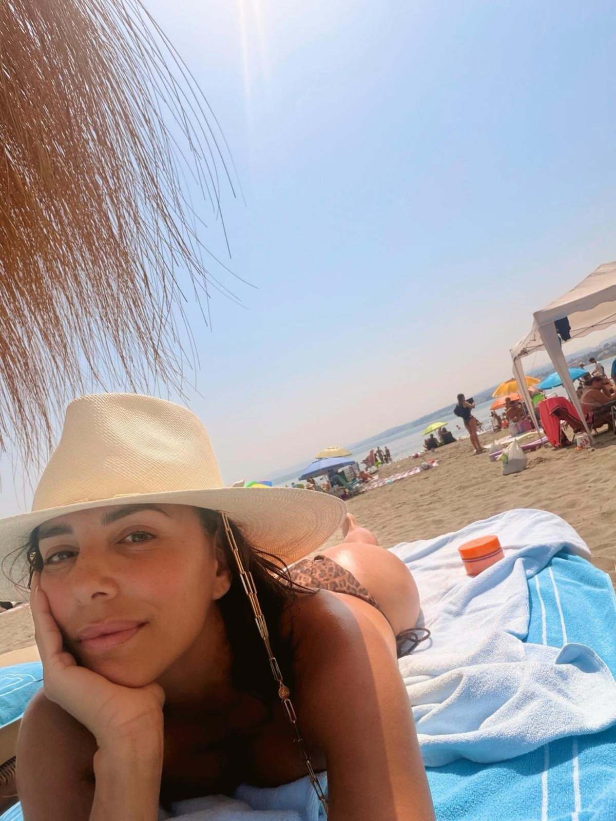 Eva Longoria Wears Thong Bikini During Summer Beach Day