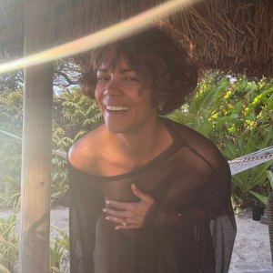 Halle Berry Goes Topless in Sheer Beach Cover-Up in Fiji