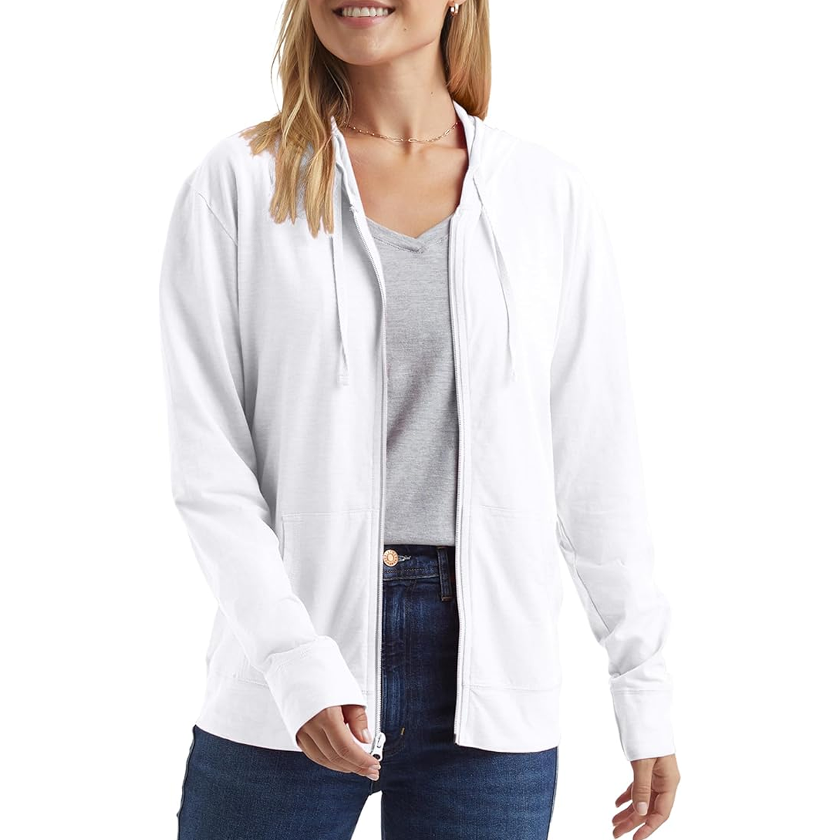 Hanes Women's Lightweight Full Zip Hoodie