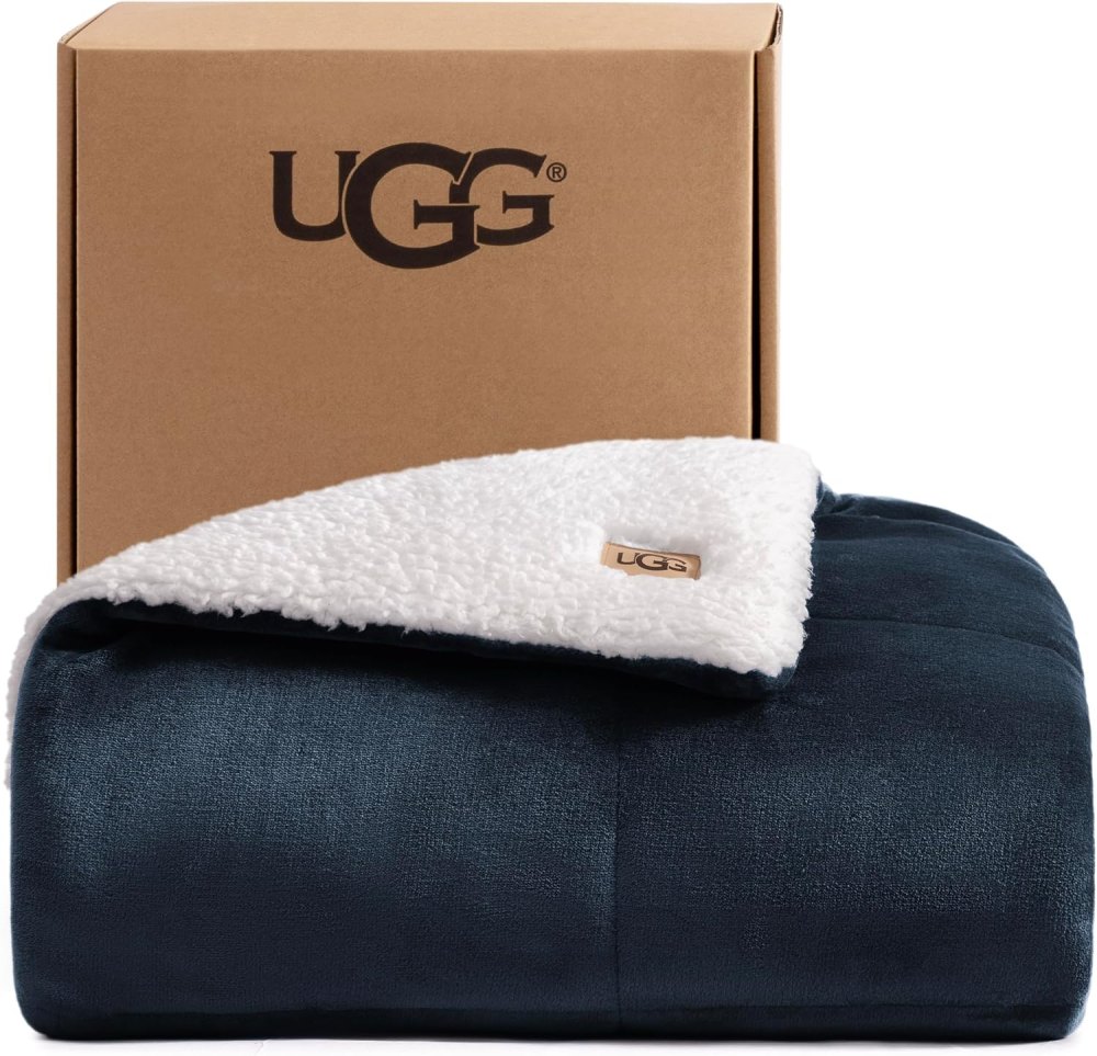 Ugg Throw Blanket Reversible Plush Fleece