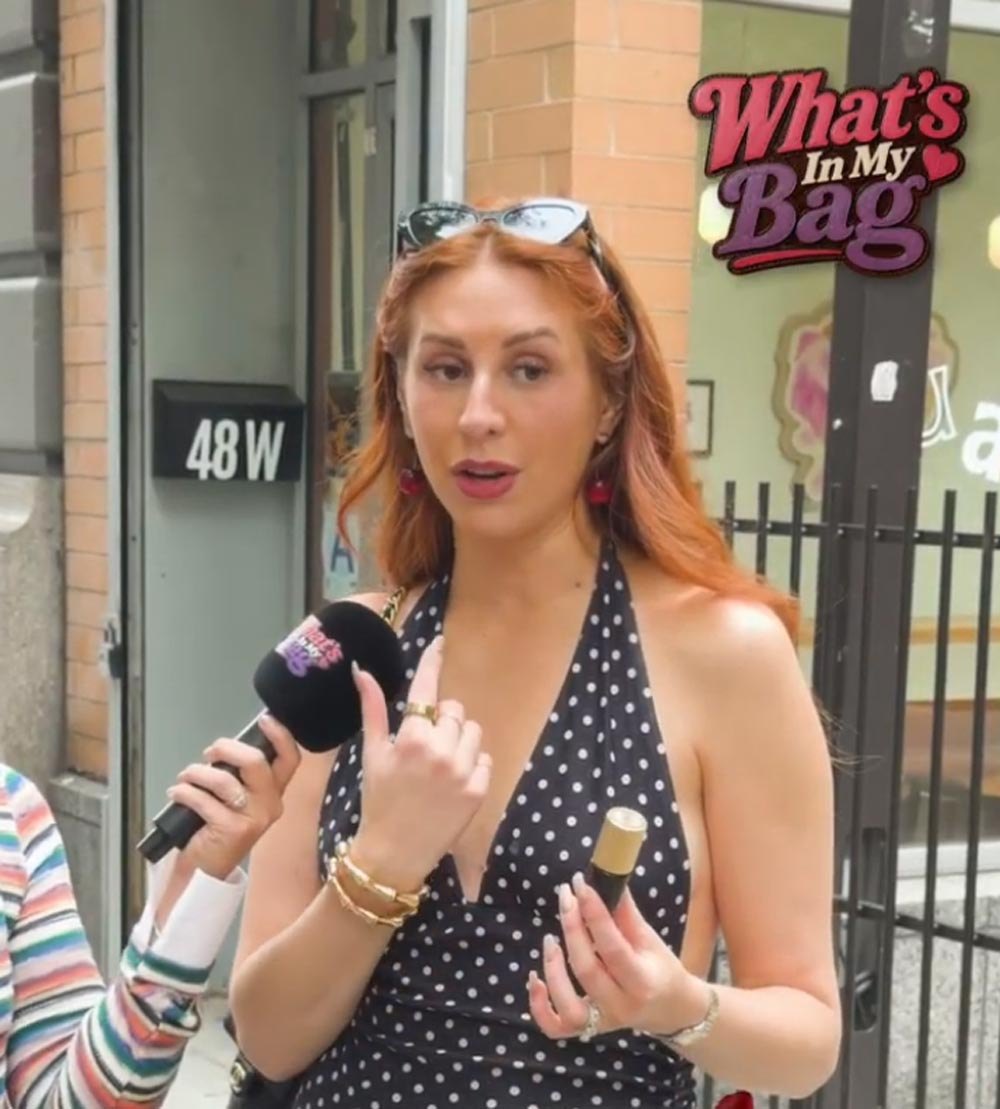 Charlotte Dobre Carries a Flirty Photo of Husband and a Holy Grail Glam Product Whats in Her Bag