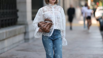 printed jeans