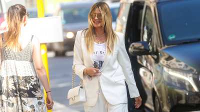 Heidi Klum arrives at Borchardt Restaurant on August 27, 2026 in Berlin, Germany.