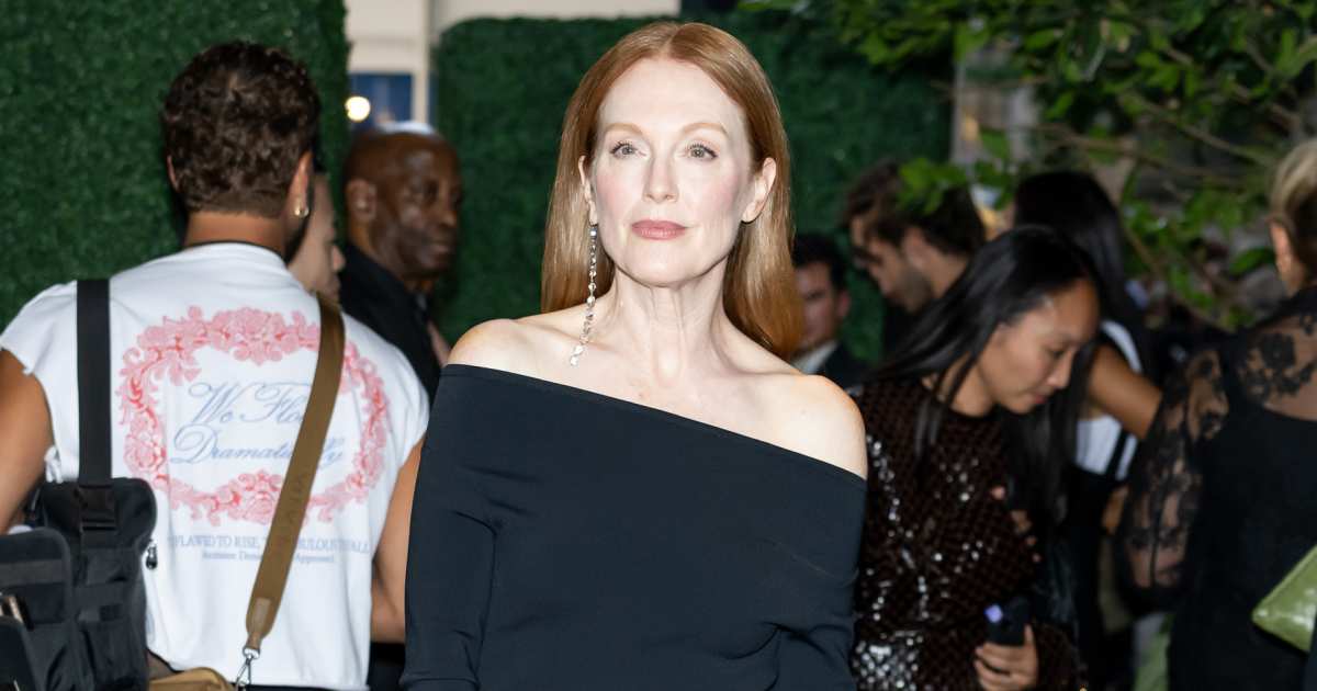 Julianne Moore’s Flattering, Off-the-Shoulder Shirt Is the City-Girl Upgrade to Boring Black Tops — Steal the Look for $13