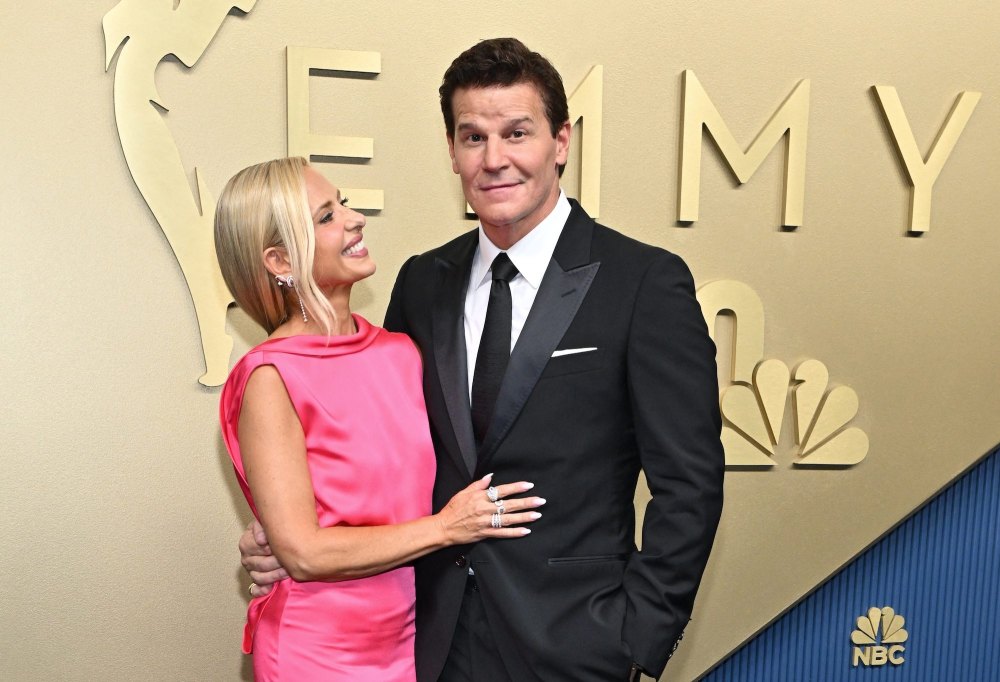 GettyImages-2294836187 Sarah Michelle Gellar Gives a Rare Glimpse at Her Lower Back Tattoo in Plunging Gown at 2026 Emmys David Boreanaz