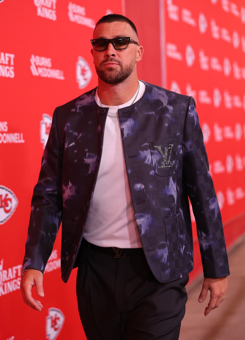 Travis Kelce Rocks $5K Louis Vuitton Jacket at Chiefs Game