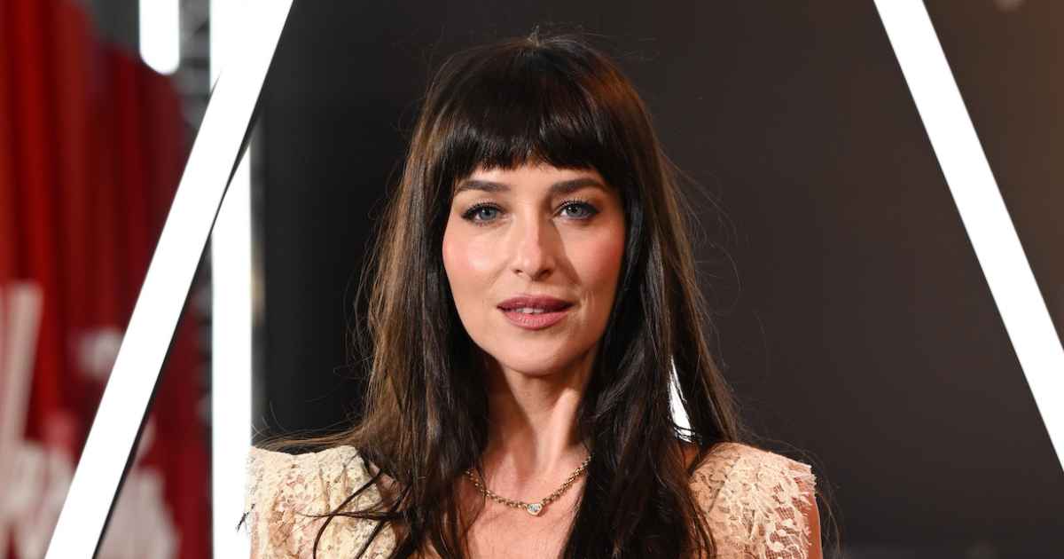 Dakota Johnson Shows Glimpse of Black Lingerie in Sheer Lace Dress at ‘Verity’ London Premiere