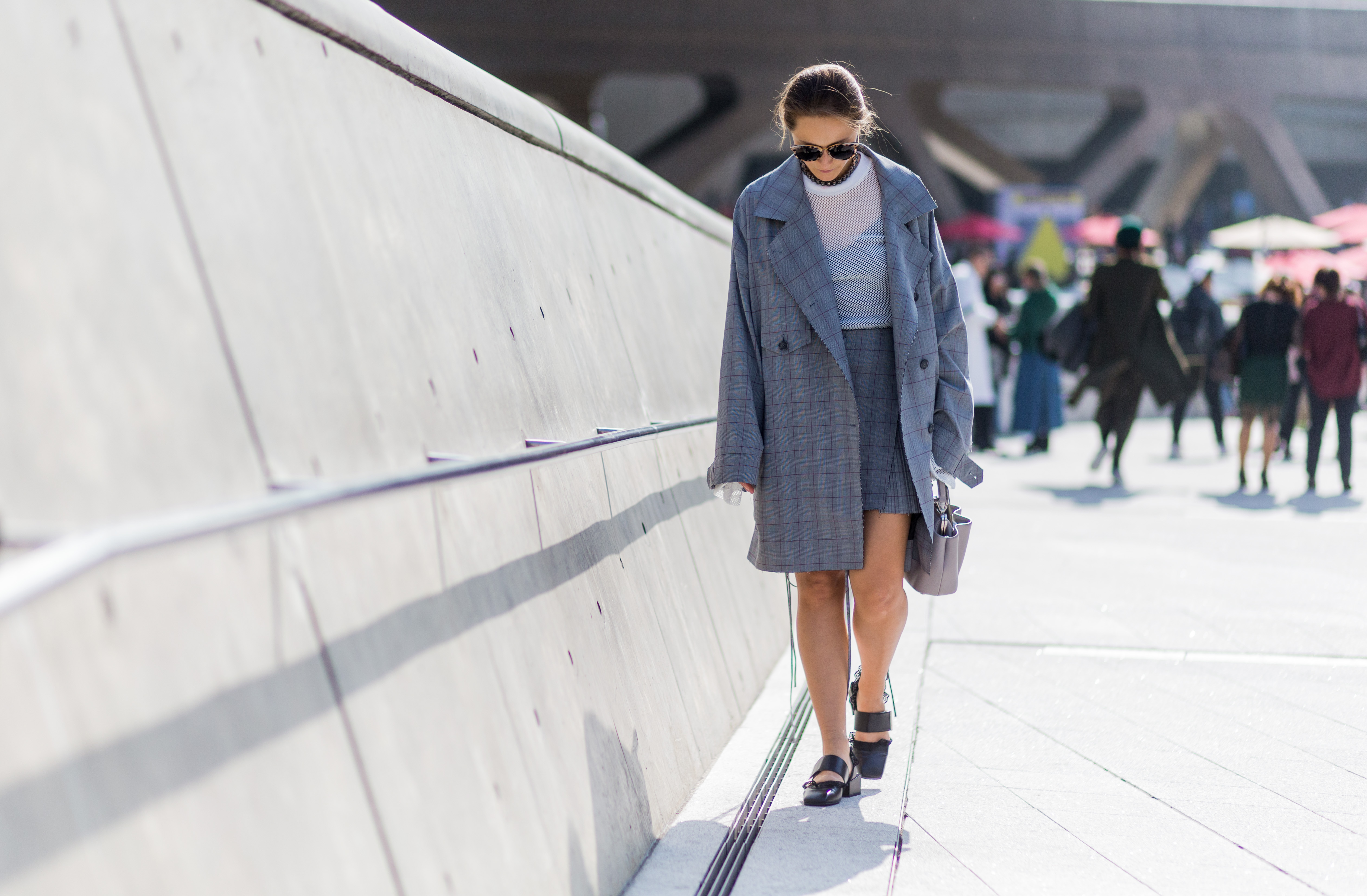 plaid trench coat