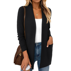 LILLUSORY Cardigan for Women Lightweight Cardigans Fall Fashion Outfits Open Front Long Cardigan with Pockets, Business Casual Travel Outfits
