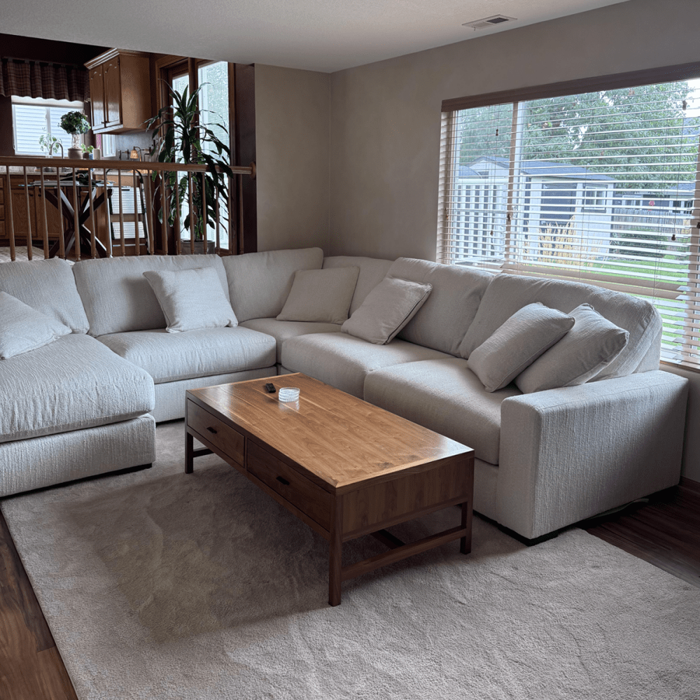 cream couch in home