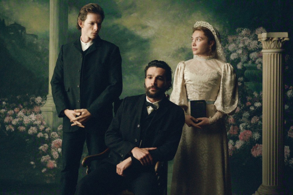 Mike Faist, Christopher Abbott and Florence Pugh in East of Eden