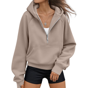 AUTOMET Womens Hoodies Half Zip Up C