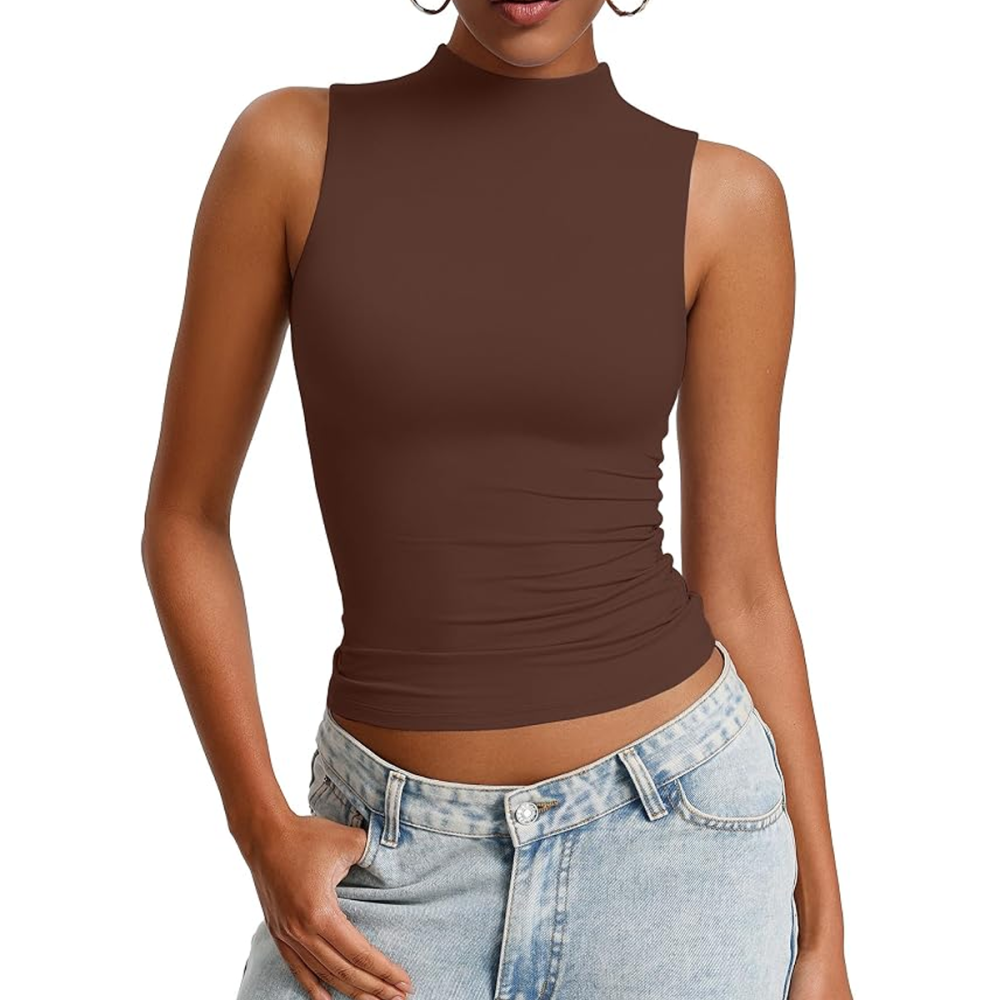 Avidlove Womens Mock Turtle Neck Tank Top