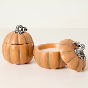 S/2 6oz Ceramic Pumpkin Candle Set