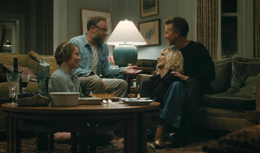 Olivia Wilde, Seth Rogen, Penelope Cruz, Edward Norton in The Invite