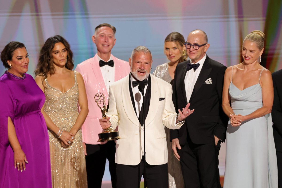 R. Scott Gemmill and cast/crew accept the Outstanding Drama Series Award for "The Pitt" onstage during the 78th Primetime Emmy Awards at Peacock Theater on September 14, 2026 in Los Angeles, California