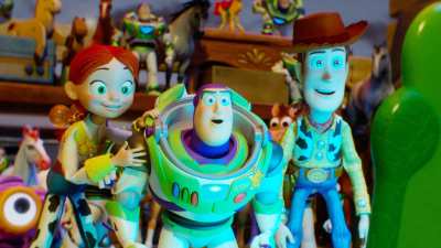 Jessie (voice: Joan Cusack), Buzz Lightyear (voice: Tim Allen), Woody (voice: Tom Hanks) in Toy Story 5