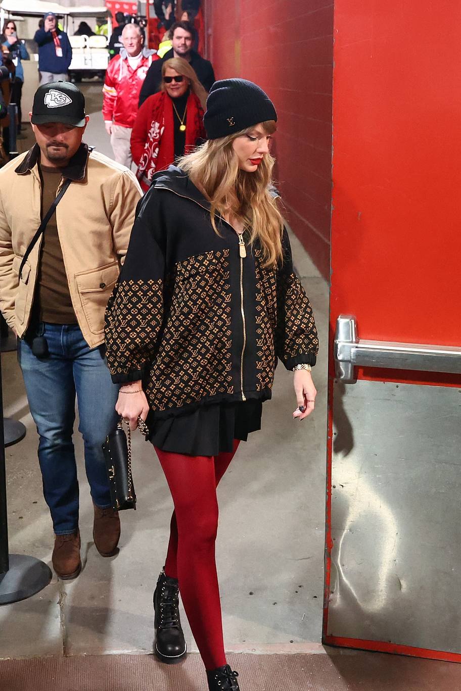 Taylor Swift arrives at GEHA Field at Arrowhead Stadium for a Chiefs game.