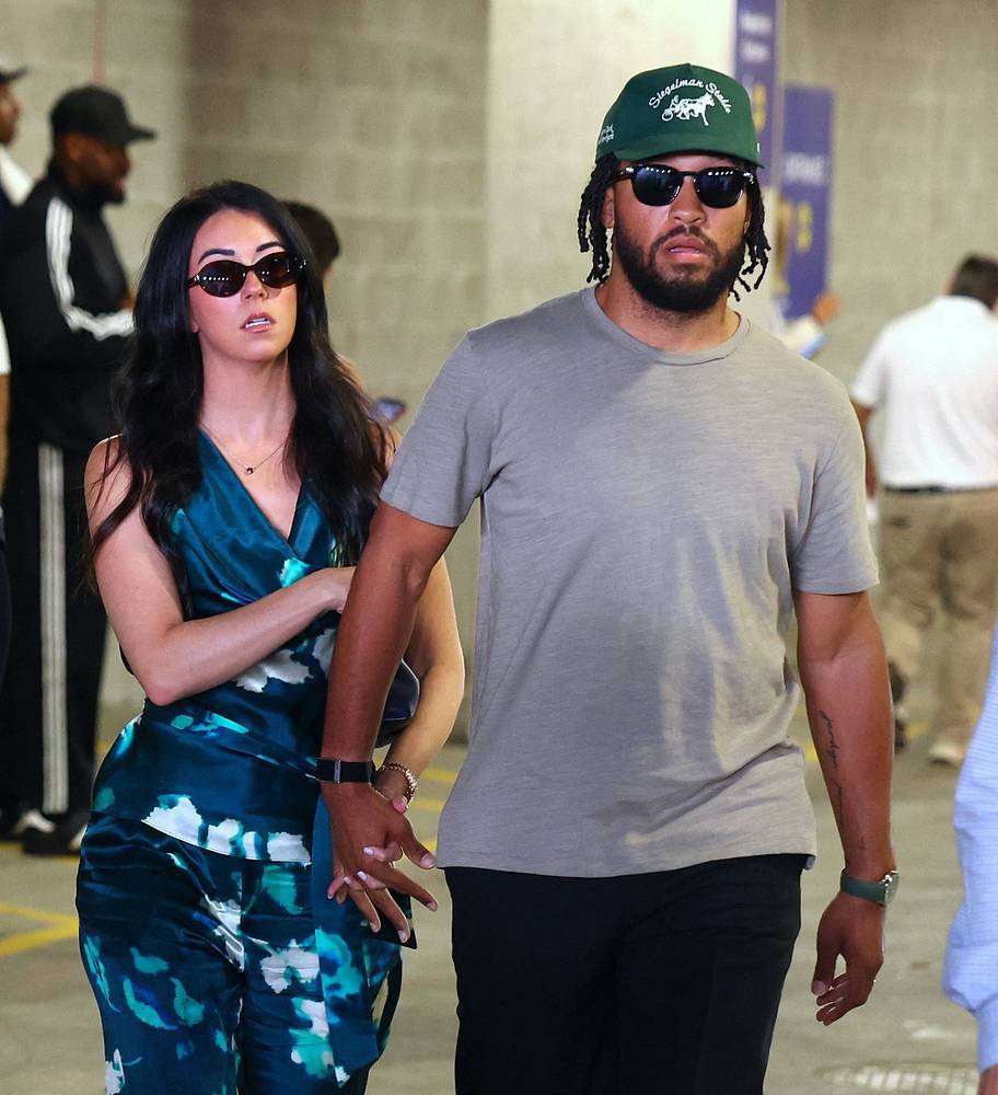 Jalen Brunson and wife Ali Marks: They arrive at an event.