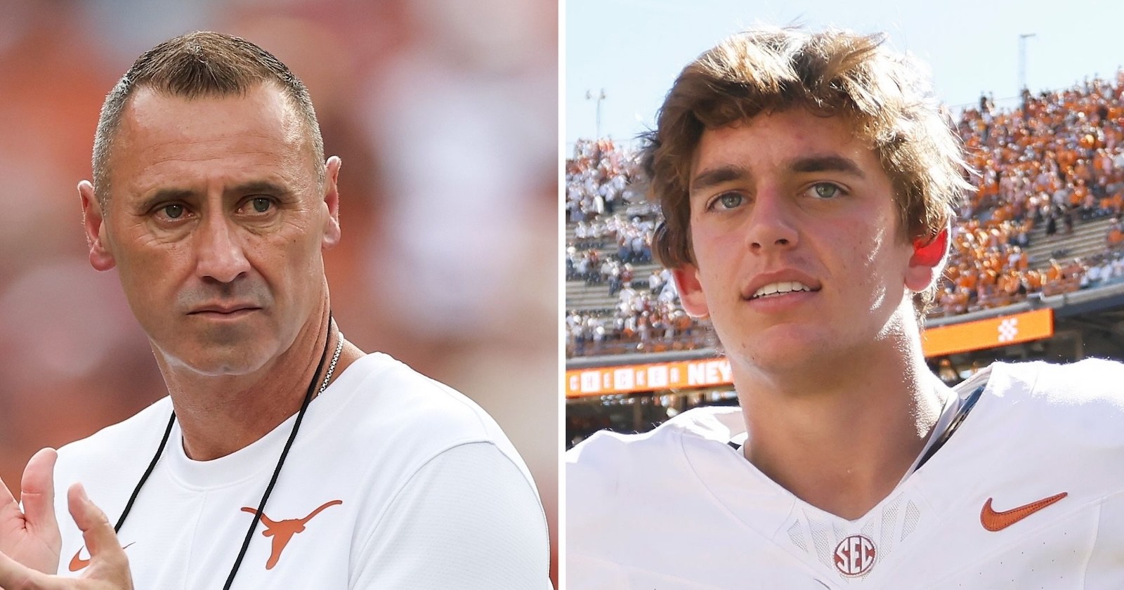 Texas Coach Steve Sarkisian Says Arch Manning Only Criticized for ‘Name off the Back of His Jersey’