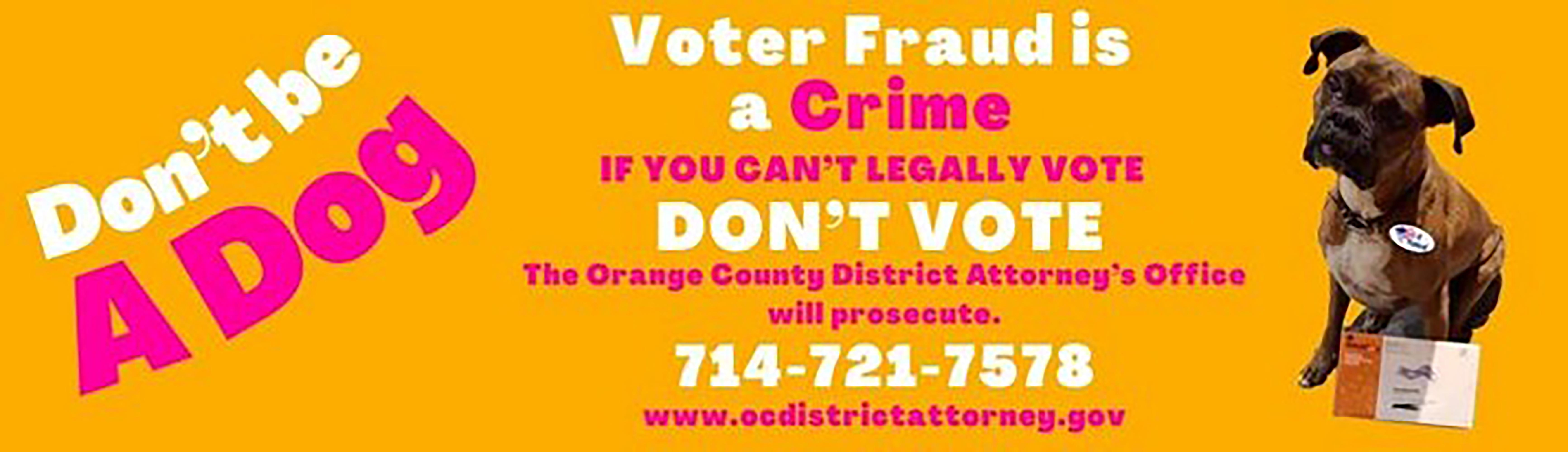 Woman Who Registered Dog to Vote Pays for Billboards Showing Pet as Penalty