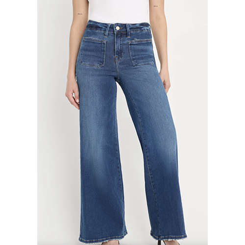 Good American Soft Tech Patch Pocket Good Petite Palazzo Jeans
