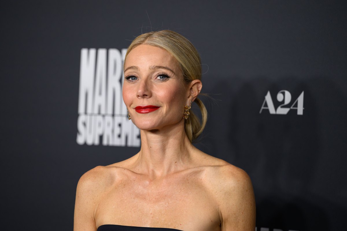 Gwyneth Paltrow at the "Marty Supreme" Los Angeles Premiere held at the Samuel Goldwyn Theatre on December 08, 2025 in Los Angeles, California.
