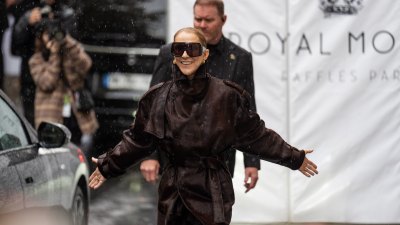 PARIS, FRANCE - SEPTEMBER 30: Celine Dion leaves her hotel during Day Three of Paris Fashion Week - Womenswear Spring/Summer 2027 on September 30, 2026 in Paris, France. (Photo by Andrea Cremascoli/Getty Images)