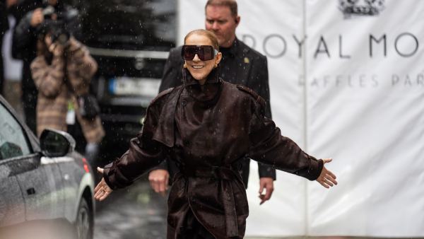 PARIS, FRANCE - SEPTEMBER 30: Celine Dion leaves her hotel during Day Three of Paris Fashion Week - Womenswear Spring/Summer 2027 on September 30, 2026 in Paris, France. (Photo by Andrea Cremascoli/Getty Images)