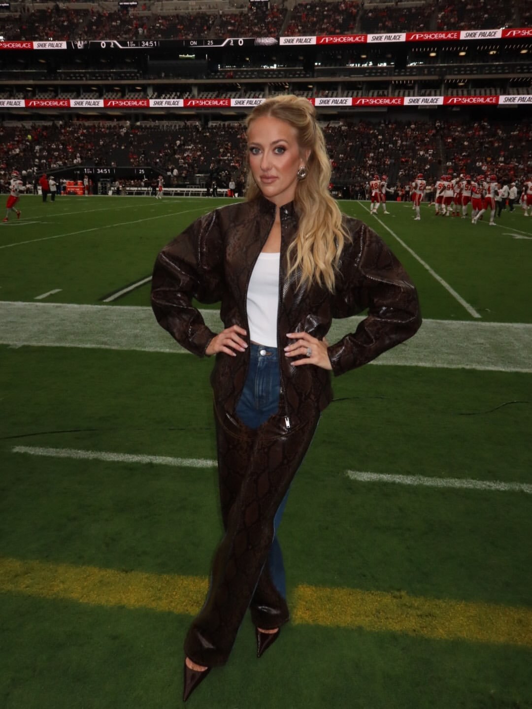 Brittany Mahomes Wears Snakeskin Chaps at Chiefs Game