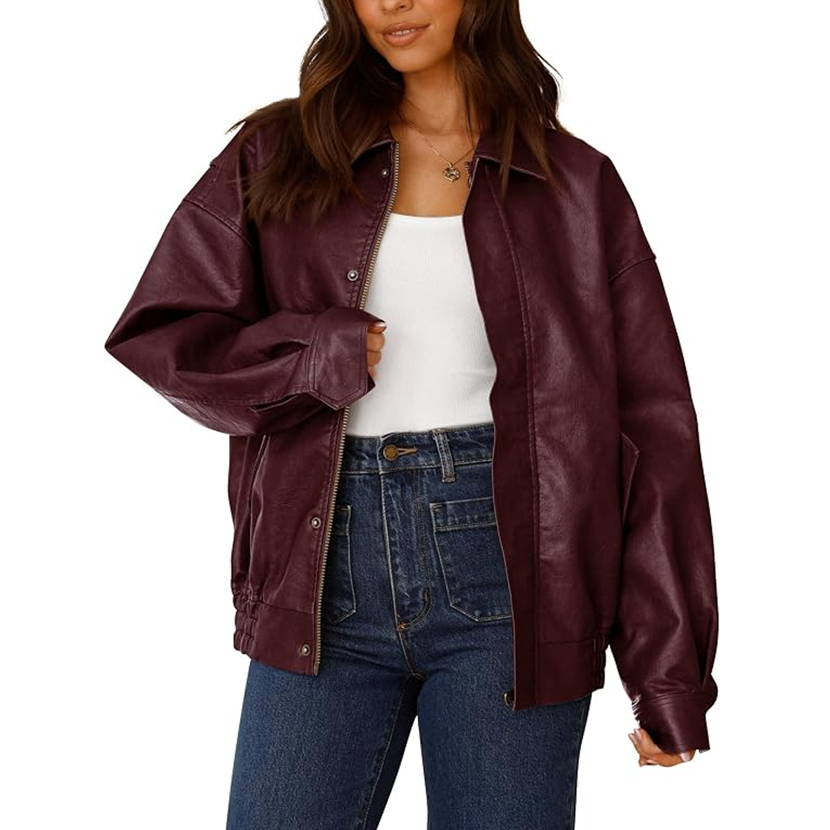 We're Copying! Katie Holmes Swapped Her Black Leather Jacket for Burgundy