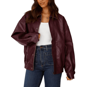Prettygarden Faux Leather Motorcycle Jacket 