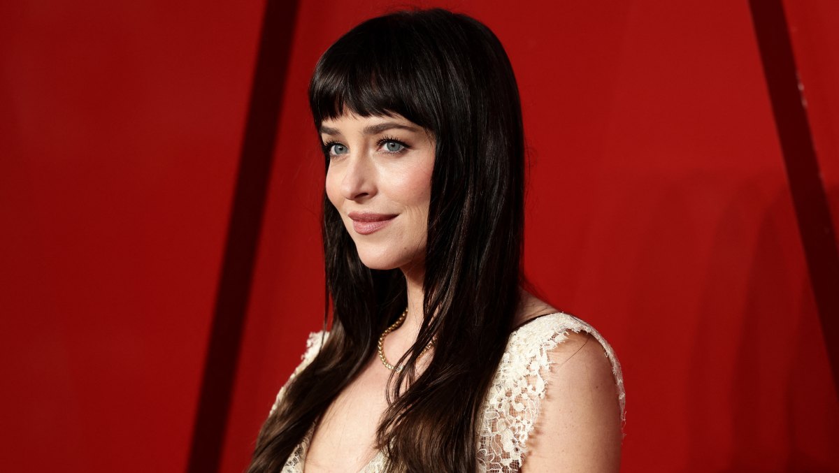 US actor Dakota Johnson poses on the red carpet upon arrival to attend the UK Gala Screening of Verity, at the Curzon Mayfair, in London on September 24, 2026. (Photo by Brook Mitchell / AFP via Getty Images)